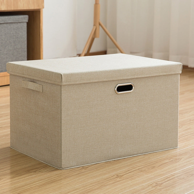ELECTROPRIME Household Clothes Storage Box Fabric Foldable Debris Storage Box Toy Storage Box,  Size: XXL 58x40x35cm(Khaki)