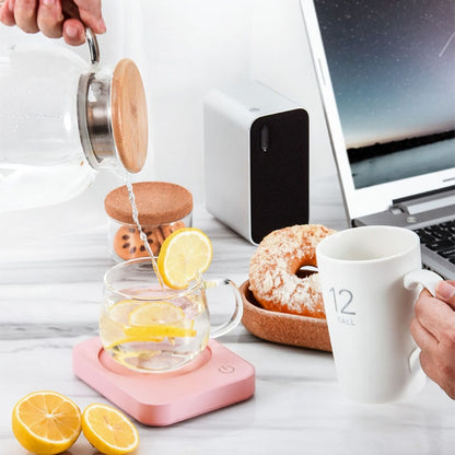 ELECTROPRIME 220V Intelligent 3 File Heating Constant Temperature Coffee Milk Tea Cocoa Juice Coaster Base Does without Cup, CN Plug(Green)