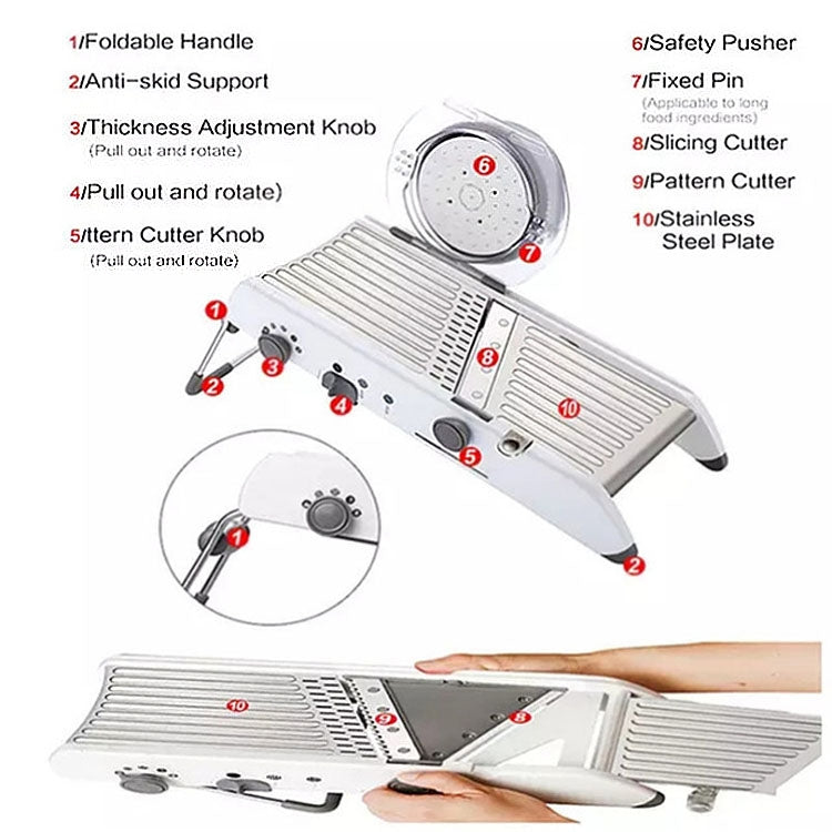 ELECTROPRIME Multifunctional Long Stainless Steel Grater Slicer Chopper Crusher