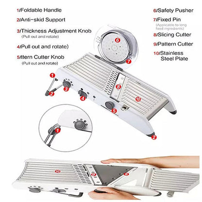ELECTROPRIME Multifunctional Long Stainless Steel Grater Slicer Chopper Crusher