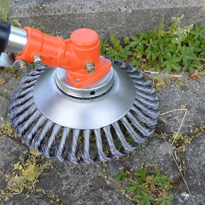 ELECTROPRIME Lawn Mower Twisted Grass Wheel Steel Wire Grass Head Weeding Tray, Size:8 Inches