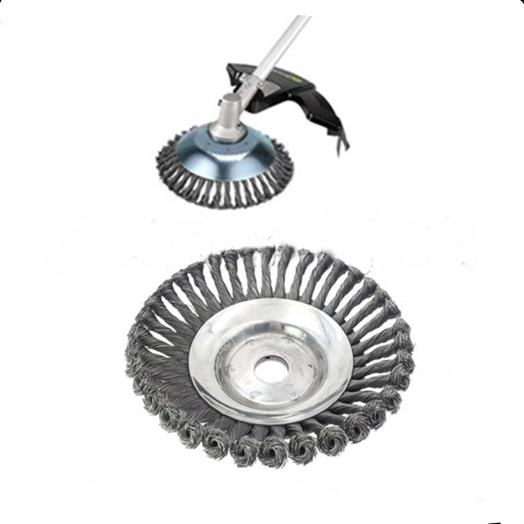ELECTROPRIME Lawn Mower Twisted Grass Wheel Steel Wire Grass Head Weeding Tray, Size:8 Inches