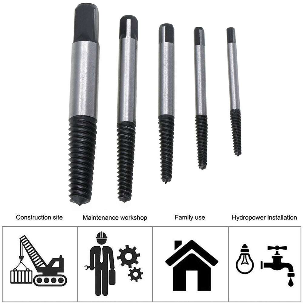 ELECTROPRIME Broken Wire Broken Nail Screw Extractor, Specification:5-piece Set