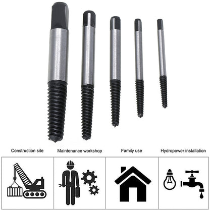 ELECTROPRIME Broken Wire Broken Nail Screw Extractor, Specification:5-piece Set