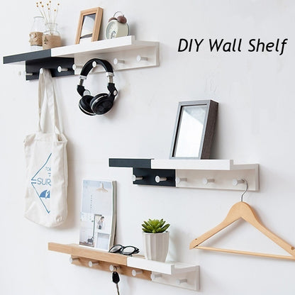 ELECTROPRIME Creative Porch Decorative Wooden Coat Rack Metal Hook Key Storage Rack, Size:5 Hooks(Wood Color)