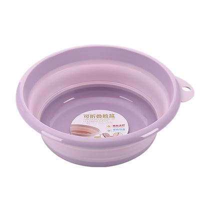 ELECTROPRIME Folding Washbasin Outdoor Travel Portable Washtub, Size:9x25cm(Purple)