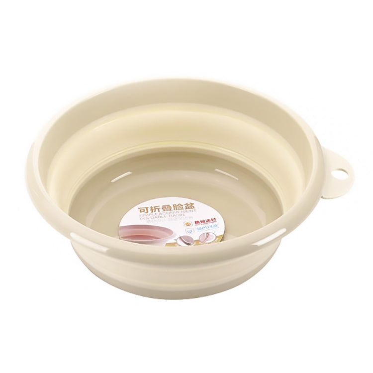 ELECTROPRIME Folding Washbasin Outdoor Travel Portable Washtub, Size:9x25cm(Beige)