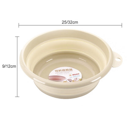ELECTROPRIME Folding Washbasin Outdoor Travel Portable Washtub, Size:9x25cm(Beige)