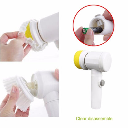 ELECTROPRIME 5 in 1 Multifunctional Electric Household Magic Brush ABS Nylon Kitchen Bathtub Cleaning Window Brush Cleaner(White)