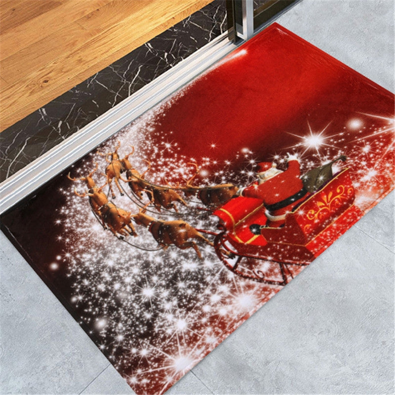 ELECTROPRIME Christmas Pattern Household Non-slip Floor Mats for Home Decoration, Size:40x120cm(Christmas Deer Carriage)