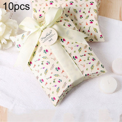 ELECTROPRIME 10 PCS Floral Candy Box Cookie Folding Box(Beige Floral)