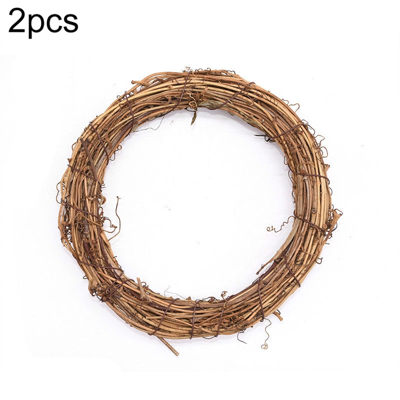 ELECTROPRIME 2 PCS Tree Vine Christmas Wreath DIY Rattan Garden Decoration Rattan Window Decoration, Size:15CM