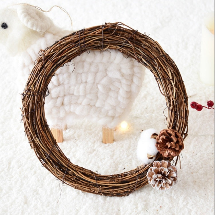 ELECTROPRIME 2 PCS Tree Vine Christmas Wreath DIY Rattan Garden Decoration Rattan Window Decoration, Size:15CM
