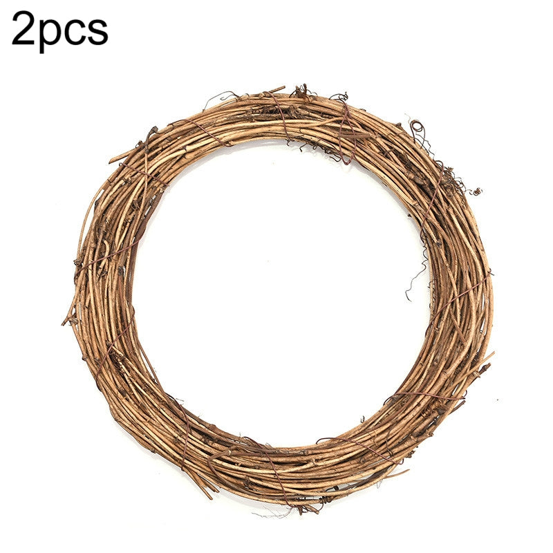 ELECTROPRIME 2 PCS Tree Vine Christmas Wreath DIY Rattan Garden Decoration Rattan Window Decoration, Size:20CM