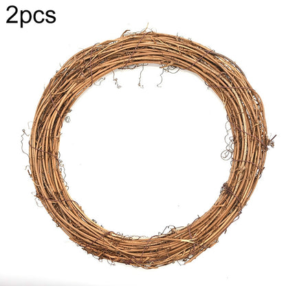 ELECTROPRIME 2 PCS Tree Vine Christmas Wreath DIY Rattan Garden Decoration Rattan Window Decoration, Size:25CM