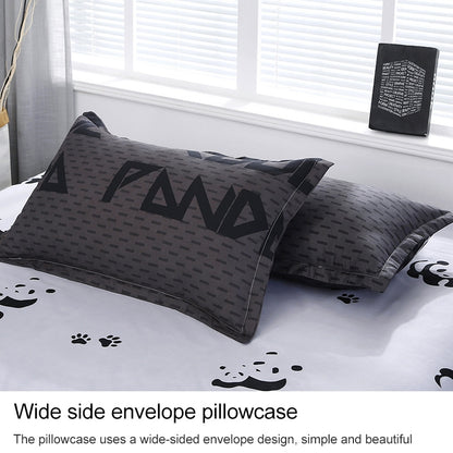 ELECTROPRIME 4 PCS/Set Bedding Set Happy Family Pattern Duvet Cover Flat Sheet Pillowcase Set, Size:2.2M(Panda Babe)