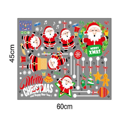 ELECTROPRIME Christmas Wall Stickers Window Glass Festival Wall Stickers Santa Mural New Year Home Decoration(Gift Box Santa)