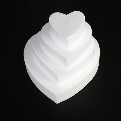 ELECTROPRIME 4 PCS Heart-shaped Prosthesis Foam Baking Fondant Cake Silk Flower Practice Mold, Height:5cm, Size:4 Inches