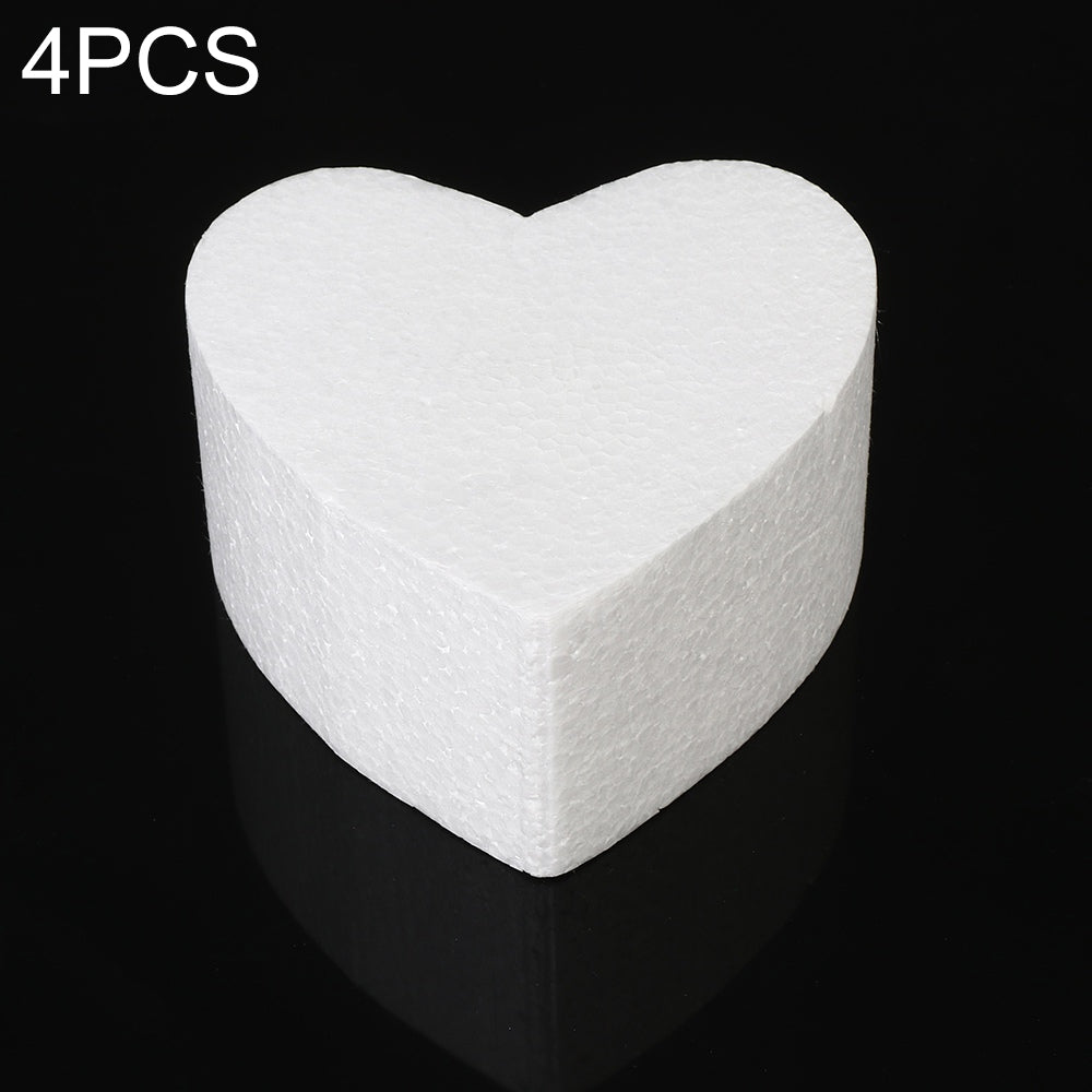 ELECTROPRIME 4 PCS Heart-shaped Prosthesis Foam Baking Fondant Cake Silk Flower Practice Mold, Height:7cm, Size:4 Inches