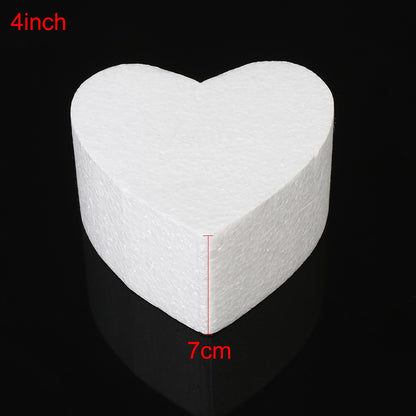 ELECTROPRIME 4 PCS Heart-shaped Prosthesis Foam Baking Fondant Cake Silk Flower Practice Mold, Height:7cm, Size:4 Inches