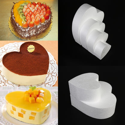 ELECTROPRIME 4 PCS Heart-shaped Prosthesis Foam Baking Fondant Cake Silk Flower Practice Mold, Height:7cm, Size:4 Inches