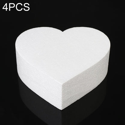 ELECTROPRIME 4 PCS Heart-shaped Prosthesis Foam Baking Fondant Cake Silk Flower Practice Mold, Height:7cm, Size:6 Inches