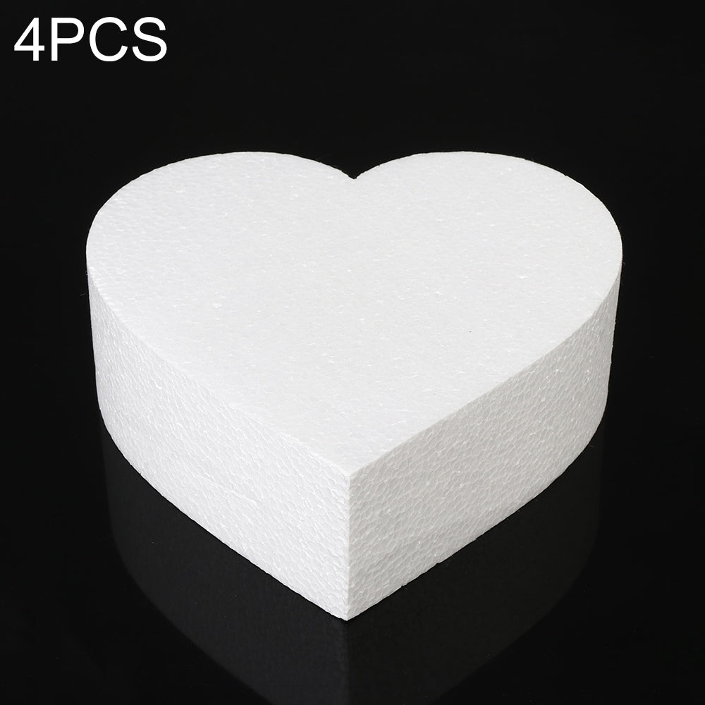 ELECTROPRIME 4 PCS Heart-shaped Prosthesis Foam Baking Fondant Cake Silk Flower Practice Mold, Height:10cm, Size:6 Inches