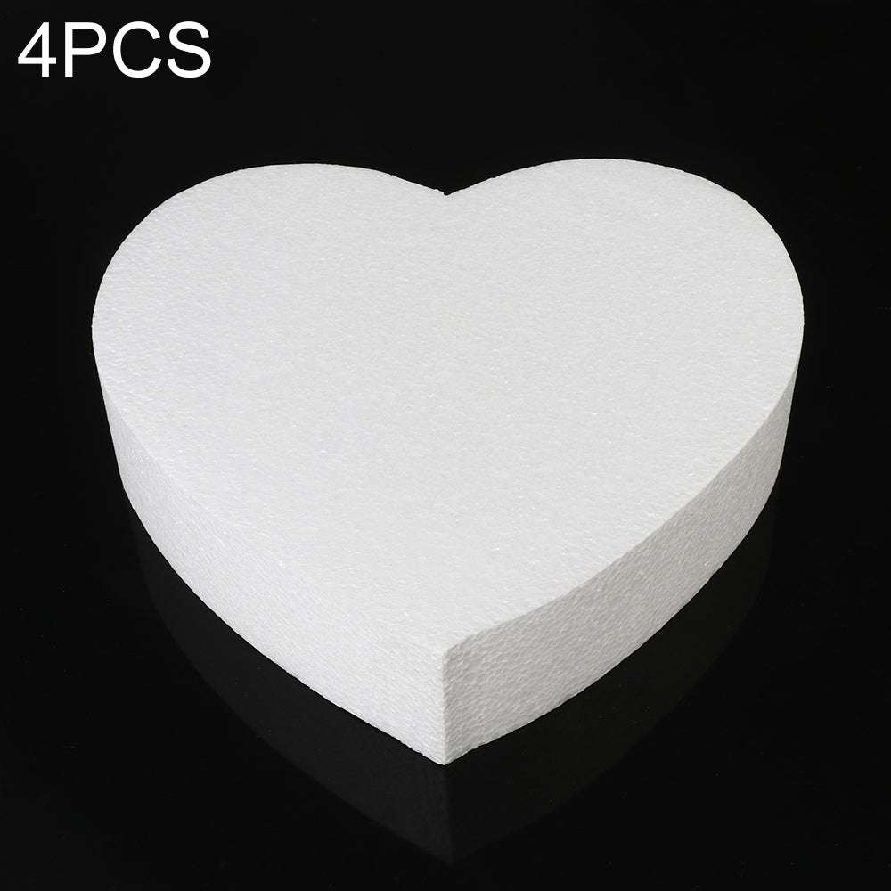 ELECTROPRIME 4 PCS Heart-shaped Prosthesis Foam Baking Fondant Cake Silk Flower Practice Mold, Height:5cm, Size:8 Inches