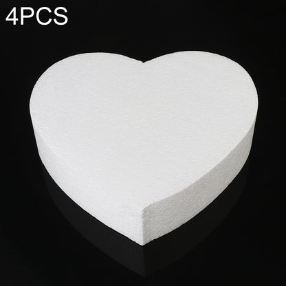 ELECTROPRIME 4 PCS Heart-shaped Prosthesis Foam Baking Fondant Cake Silk Flower Practice Mold, Height:5cm, Size:8 Inches