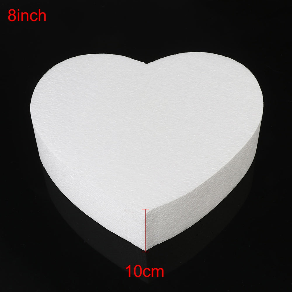 ELECTROPRIME 4 PCS Heart-shaped Prosthesis Foam Baking Fondant Cake Silk Flower Practice Mold, Height:10cm, Size:8 Inches