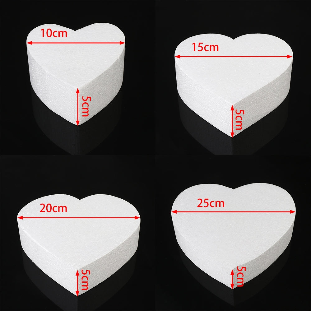 ELECTROPRIME 4 PCS Heart-shaped Prosthesis Foam Baking Fondant Cake Silk Flower Practice Mold, Height:5cm, Size:10 Inches