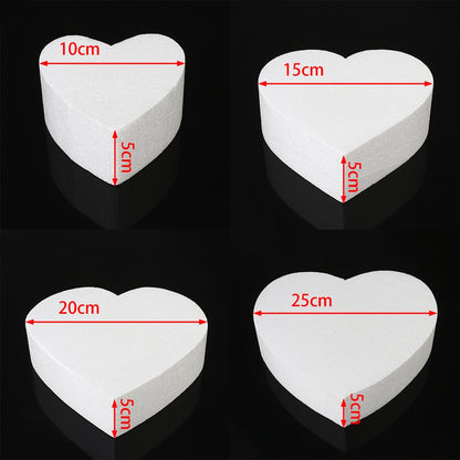 ELECTROPRIME 4 PCS Heart-shaped Prosthesis Foam Baking Fondant Cake Silk Flower Practice Mold, Height:7cm, Size:10 Inches