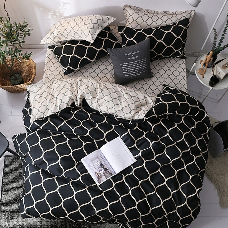 ELECTROPRIME Luxury Bedding Black Marble Pattern Set Sanded Printed Quilt Cover Pillowcase, Size: 135x200cm(Ouni)