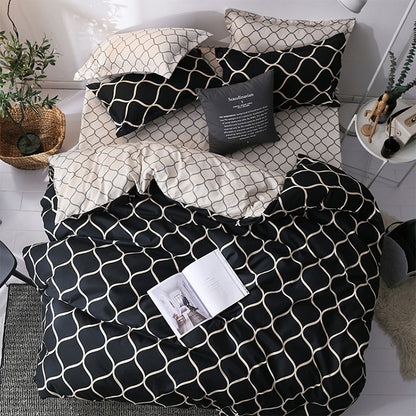 ELECTROPRIME Luxury Bedding Black Marble Pattern Set Sanded Printed Quilt Cover Pillowcase, Size:150x200cm(Ouni)