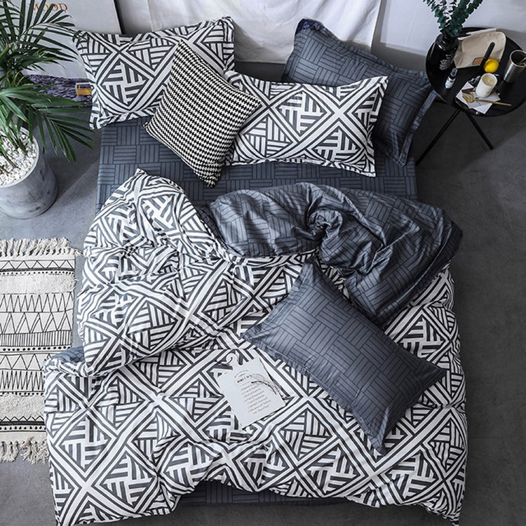 ELECTROPRIME Luxury Bedding Black Marble Pattern Set Sanded Printed Quilt Cover Pillowcase, Size:150x200cm(Mochi)