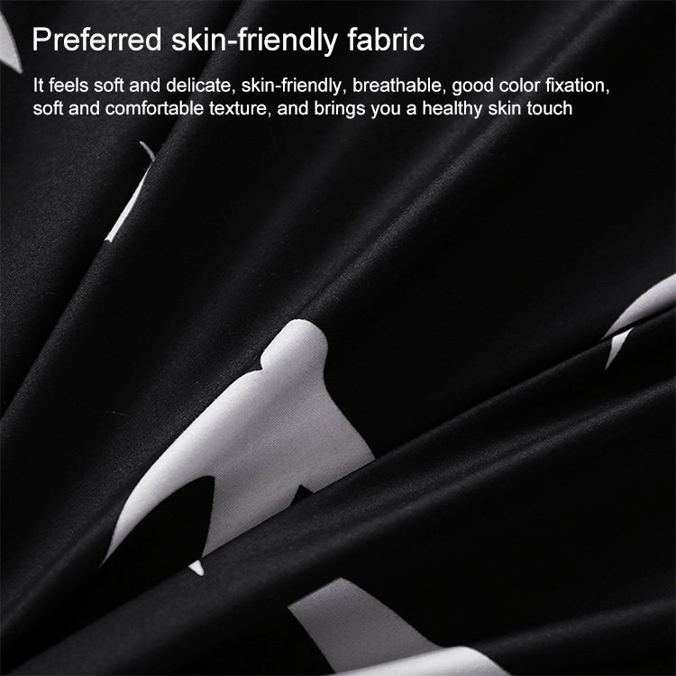 ELECTROPRIME Luxury Bedding Black Marble Pattern Set Sanded Printed Quilt Cover Pillowcase, Size:150x200cm(Louis)