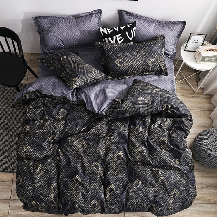 ELECTROPRIME Luxury Bedding Black Marble Pattern Set Sanded Printed Quilt Cover Pillowcase, Size:150x200cm(luxurious)