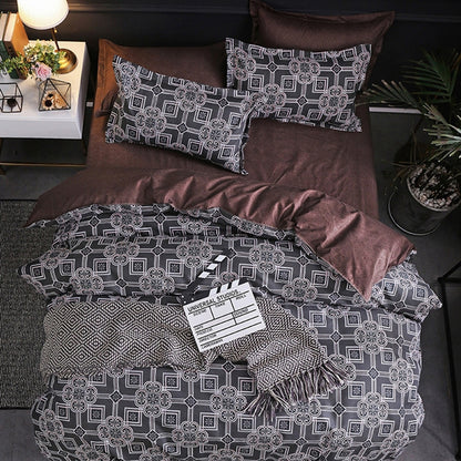ELECTROPRIME Luxury Bedding Black Marble Pattern Set Sanded Printed Quilt Cover Pillowcase, Size:229x260 cm(Night)