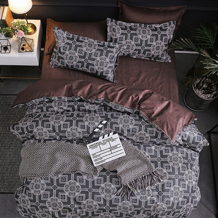 ELECTROPRIME Luxury Bedding Black Marble Pattern Set Sanded Printed Quilt Cover Pillowcase, Size:200x200cm(Night)