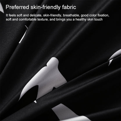 ELECTROPRIME Luxury Bedding Black Marble Pattern Set Sanded Printed Quilt Cover Pillowcase, Size:210x210cm(Louis)