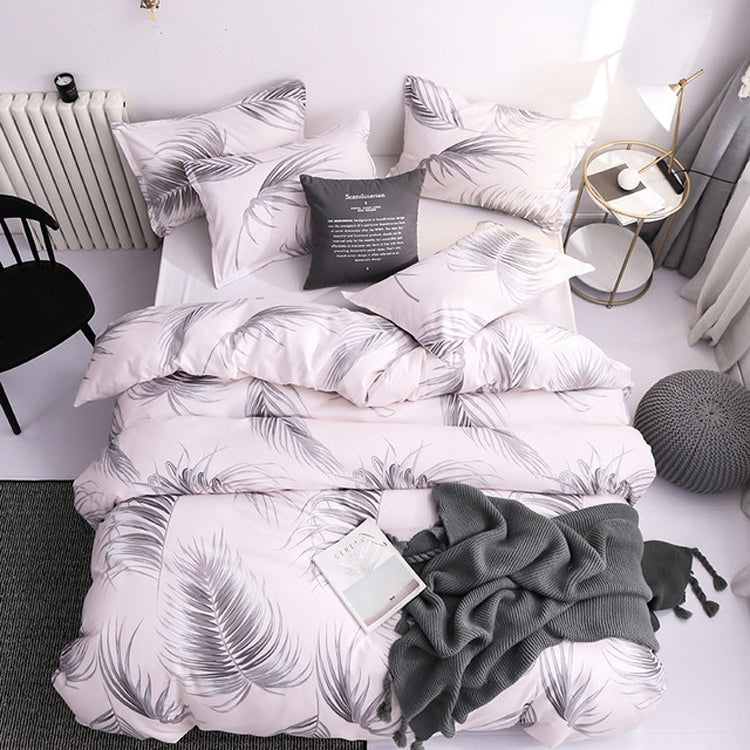 ELECTROPRIME Luxury Bedding Black Marble Pattern Set Sanded Printed Quilt Cover Pillowcase, Size:240x220cm(Feather)