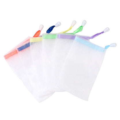 ELECTROPRIME 5 PCS Hanging Bag Cleaning Foam Cleanser Handmade Soap Bubble Net, Random Color Delivery