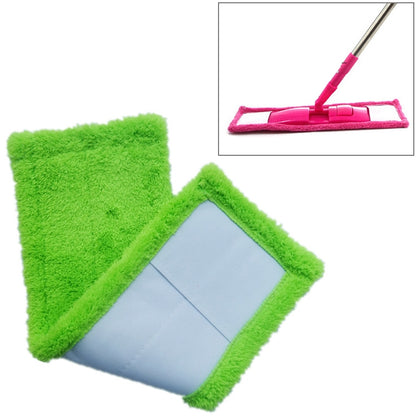ELECTROPRIME Coral Flannel Head  Padded Flat Replacement Household Company Cleaning Mop Cloth Rag(Green)