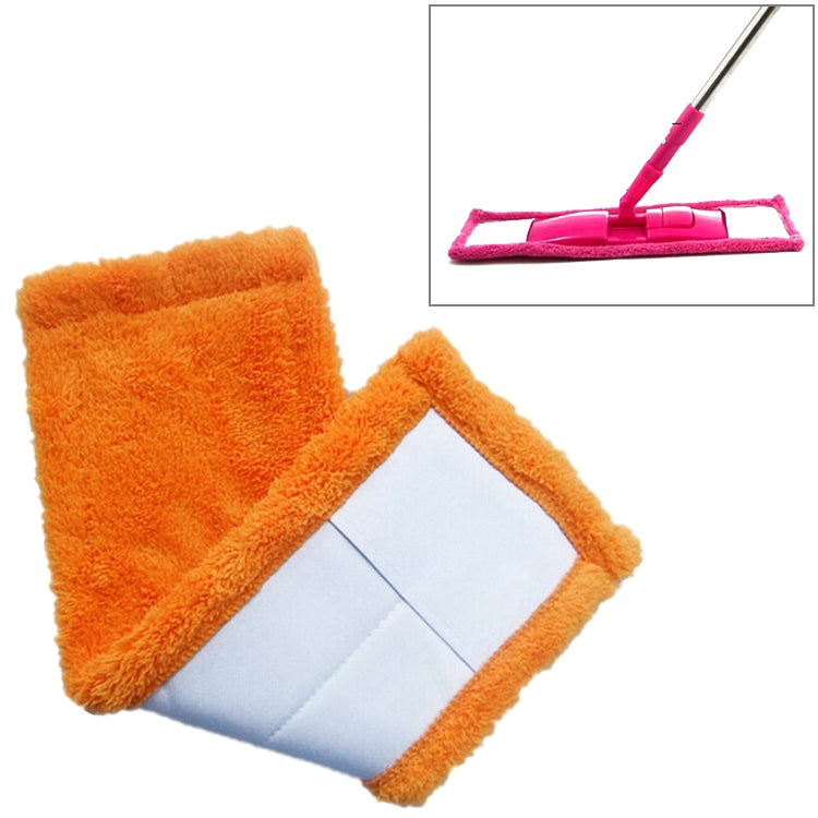ELECTROPRIME Coral Flannel Head  Padded Flat Replacement Household Company Cleaning Mop Cloth Rag(Orange)
