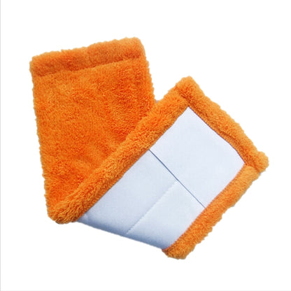ELECTROPRIME Coral Flannel Head  Padded Flat Replacement Household Company Cleaning Mop Cloth Rag(Orange)