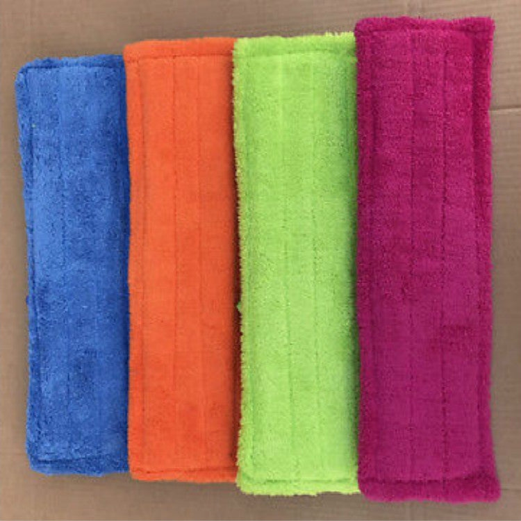 ELECTROPRIME Coral Flannel Head  Padded Flat Replacement Household Company Cleaning Mop Cloth Rag(Orange)