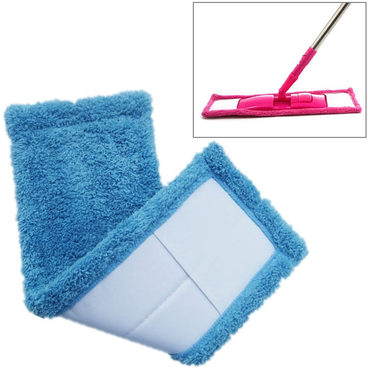 ELECTROPRIME Coral Flannel Head  Padded Flat Replacement Household Company Cleaning Mop Cloth Rag(Blue)