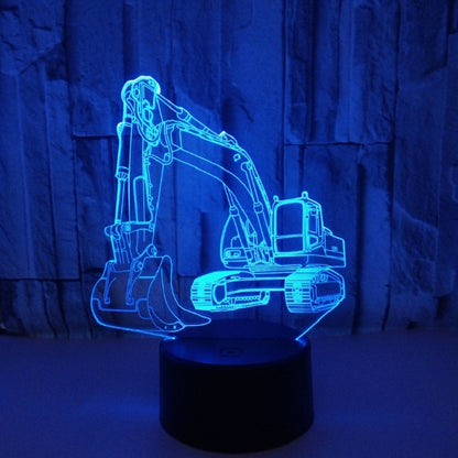 ELECTROPRIME 3W Excavator 3D Light Colorful Touch Control Light Creative Small Table Lamp with Black Base, Style:Touch Switch + Remote Control