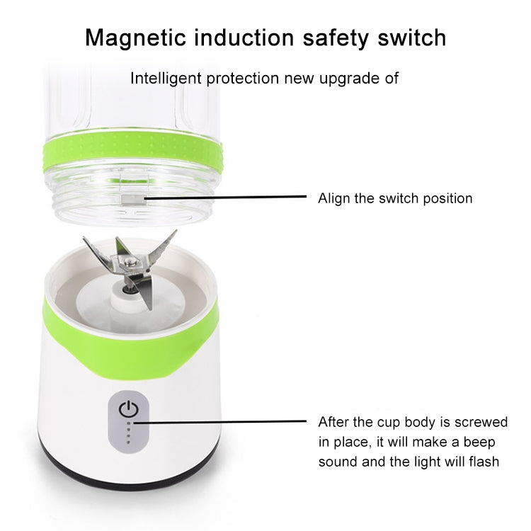 ELECTROPRIME Six-leaf Electric USB Charging Portable Mini Fruit Juicer Juice Cup(Green)