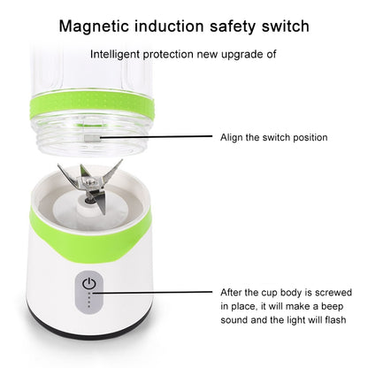 ELECTROPRIME Six-leaf Electric USB Charging Portable Mini Fruit Juicer Juice Cup(Green)